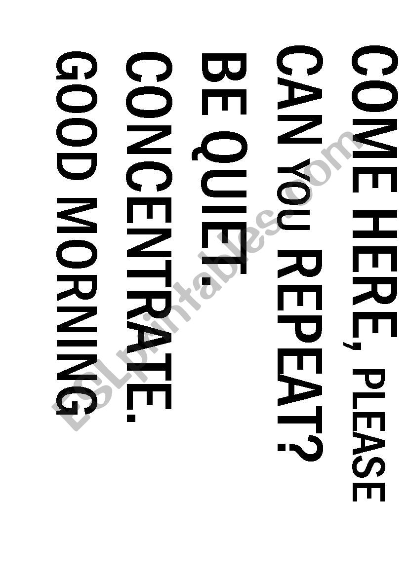 CLASSROOM LANGUAGE worksheet