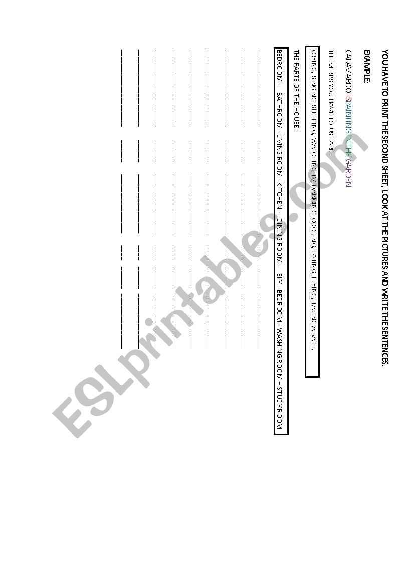 present continuous worksheet
