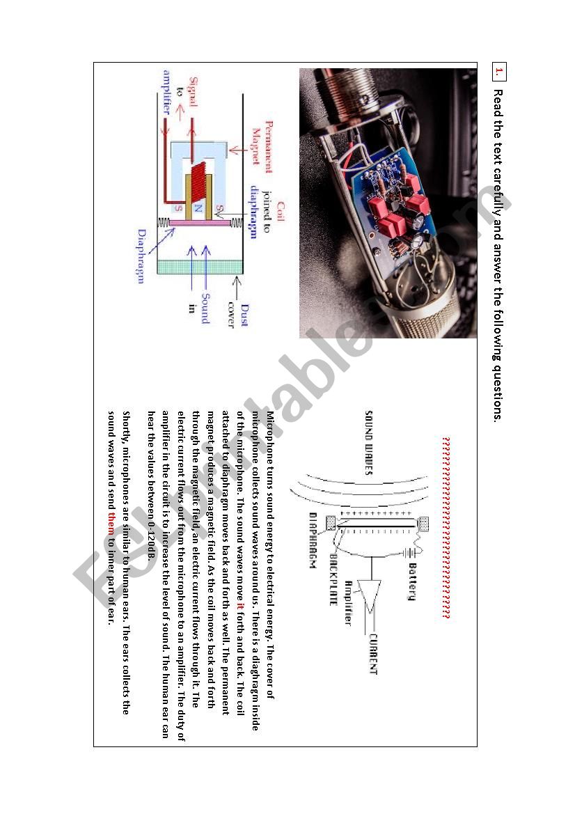 the function of microphone worksheet