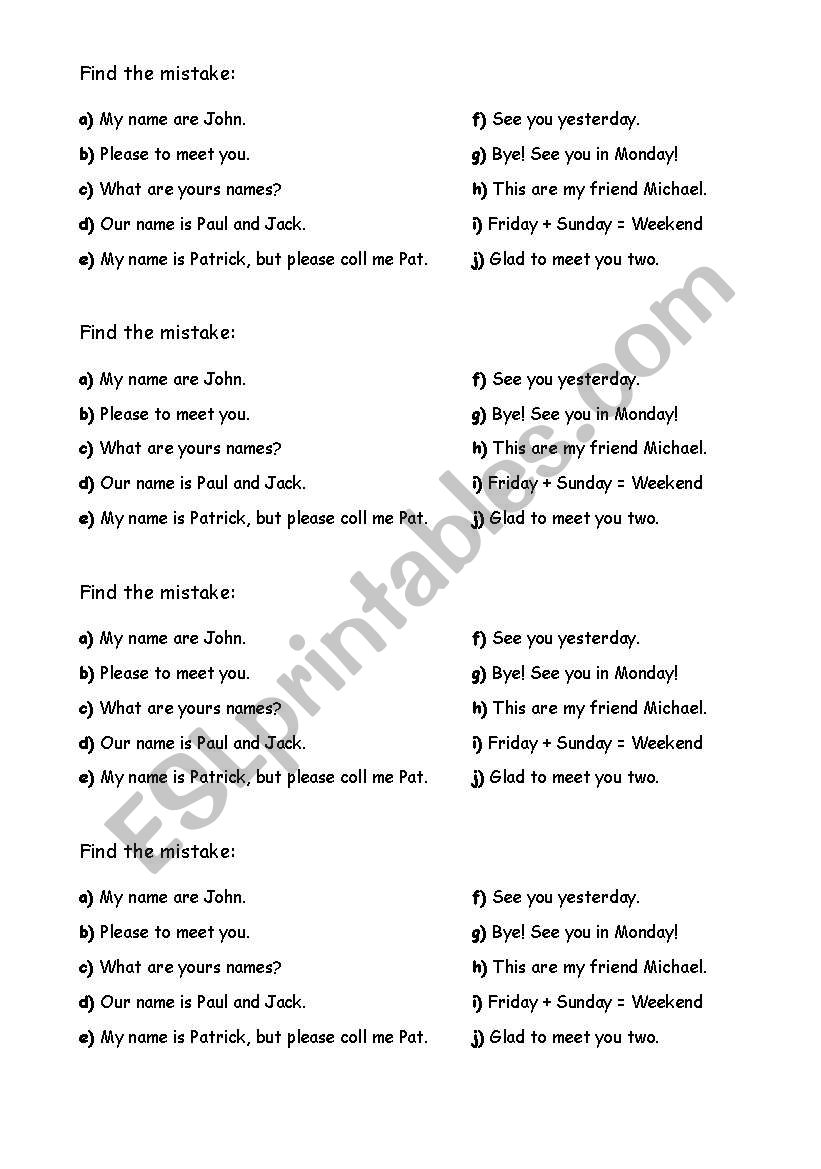 Verb to be practice worksheet