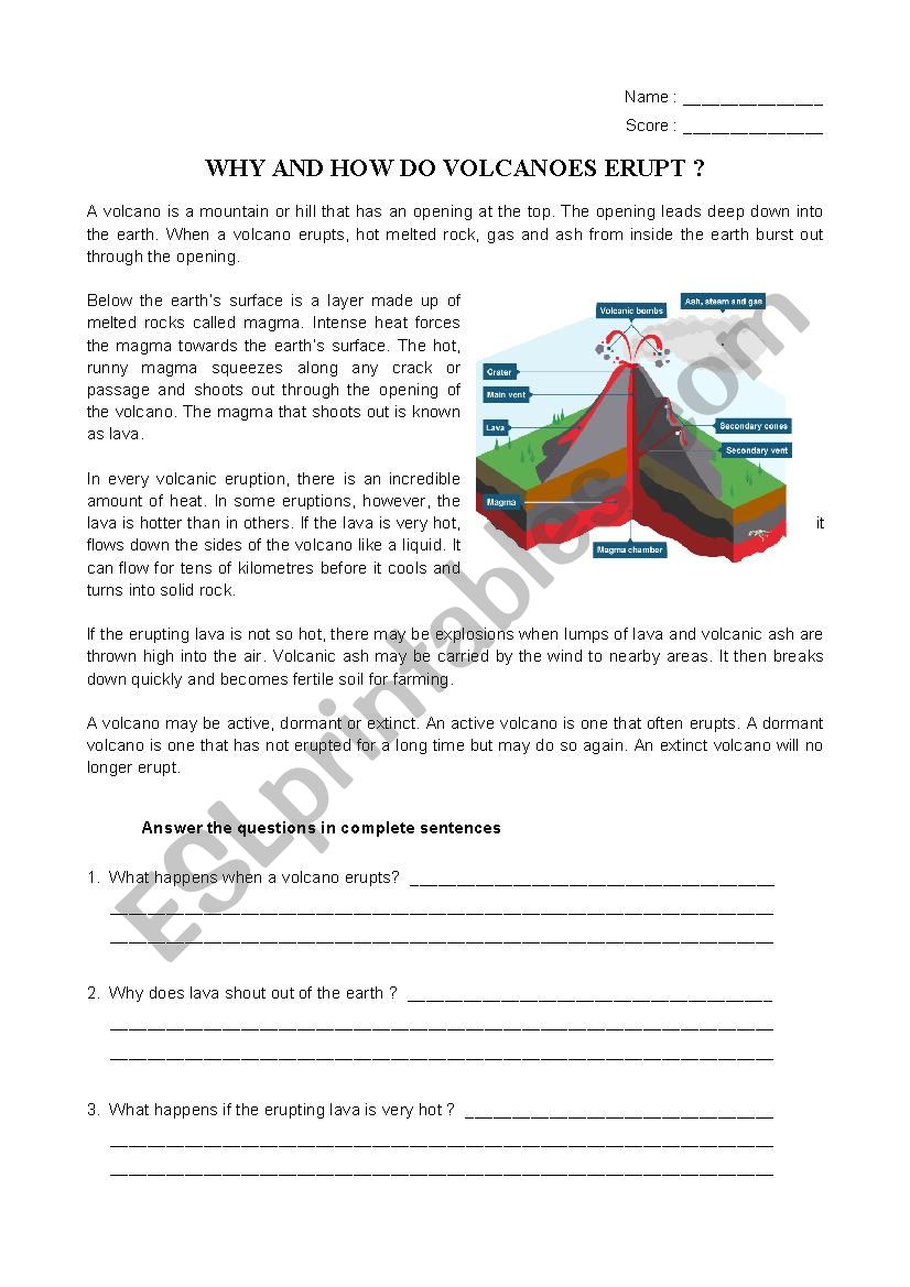 Why and How do volcanoes erupt?