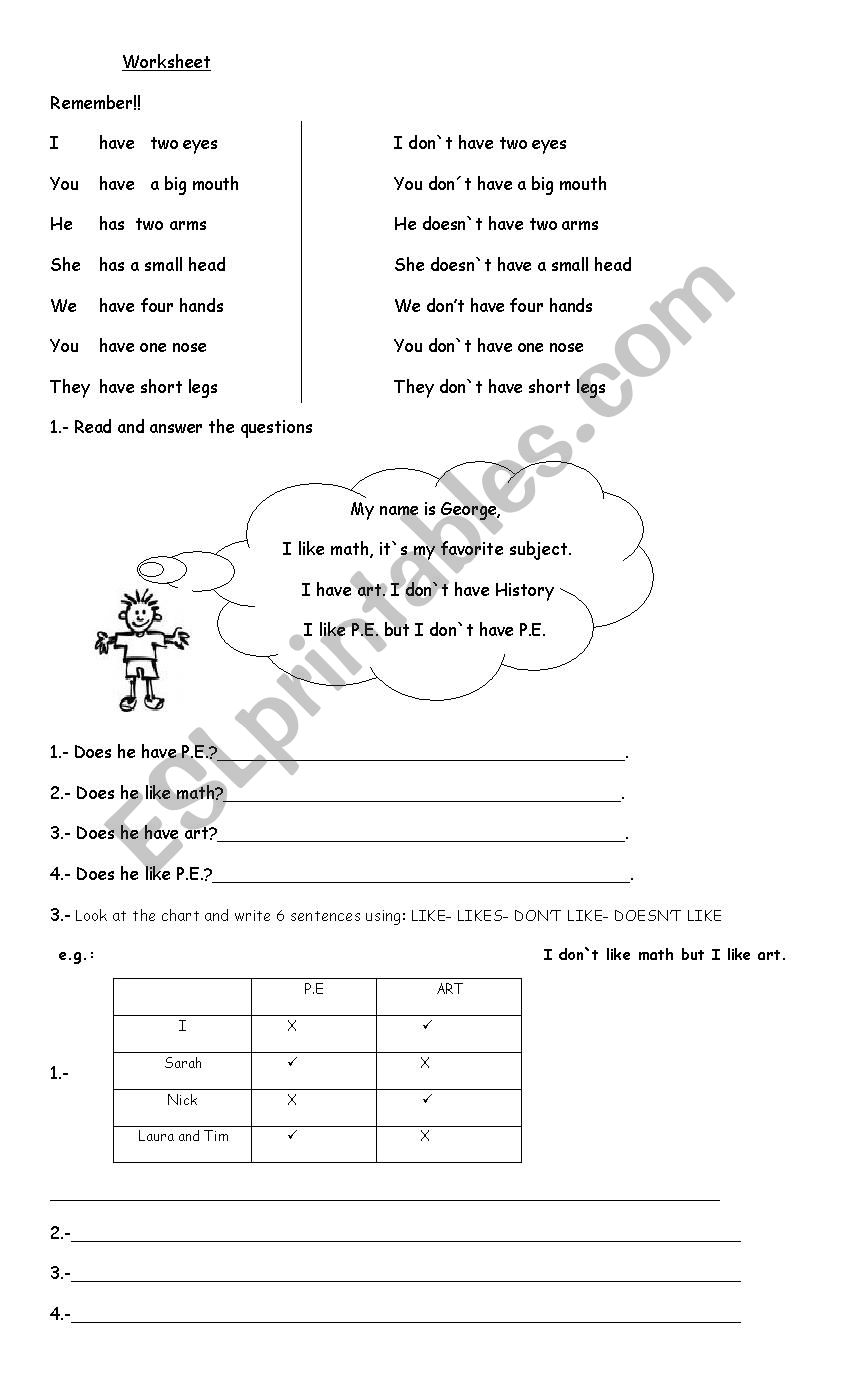 present simple  worksheet