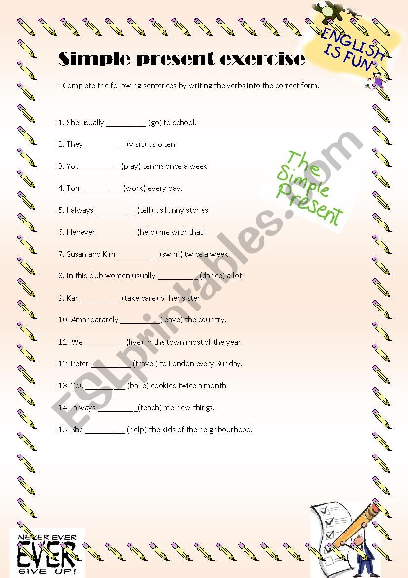 Simple Present Exercises worksheet