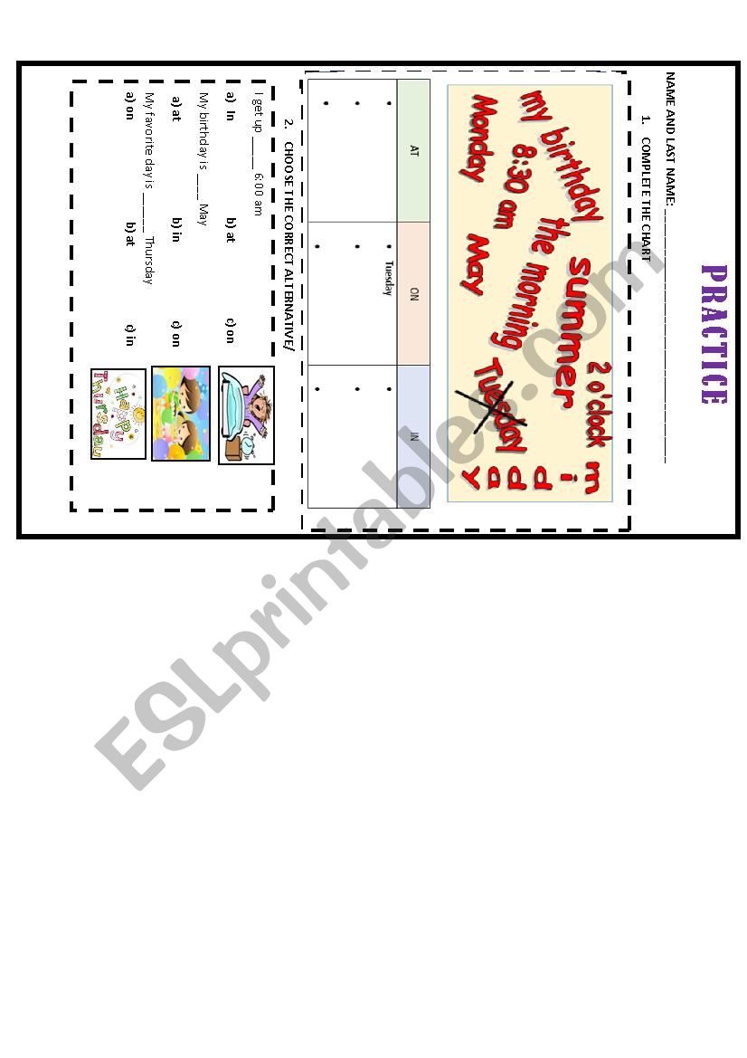 PREPOSITIONS worksheet