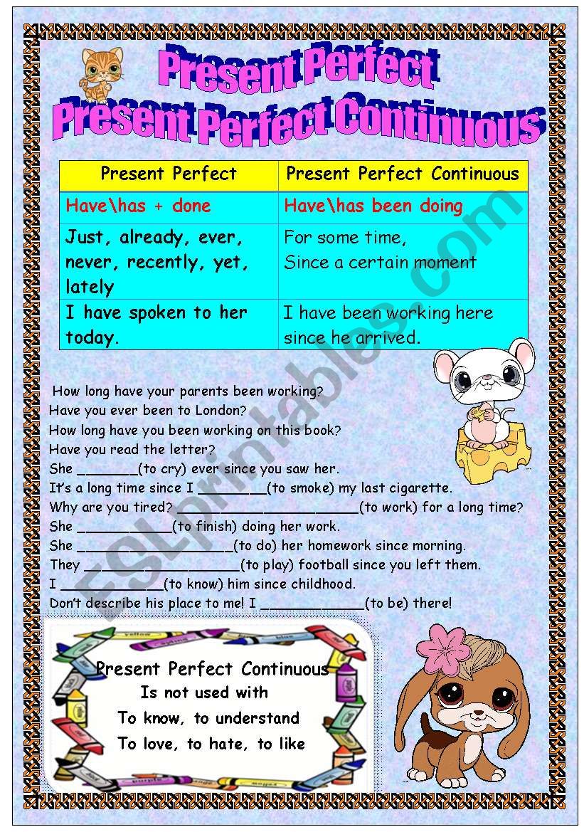 Present Perfect vc Present Perfect Continuous