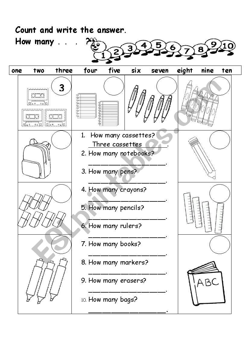 Count. How many ... ? worksheet