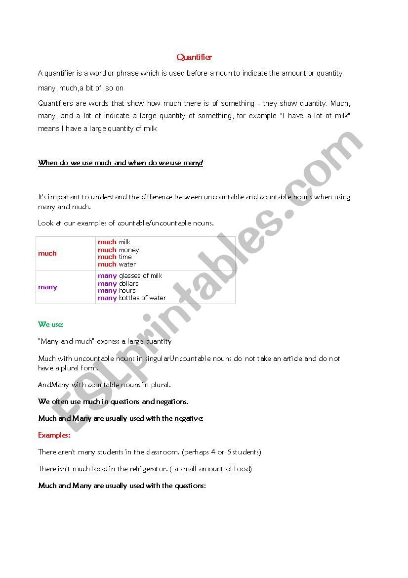 quantifiers worksheet