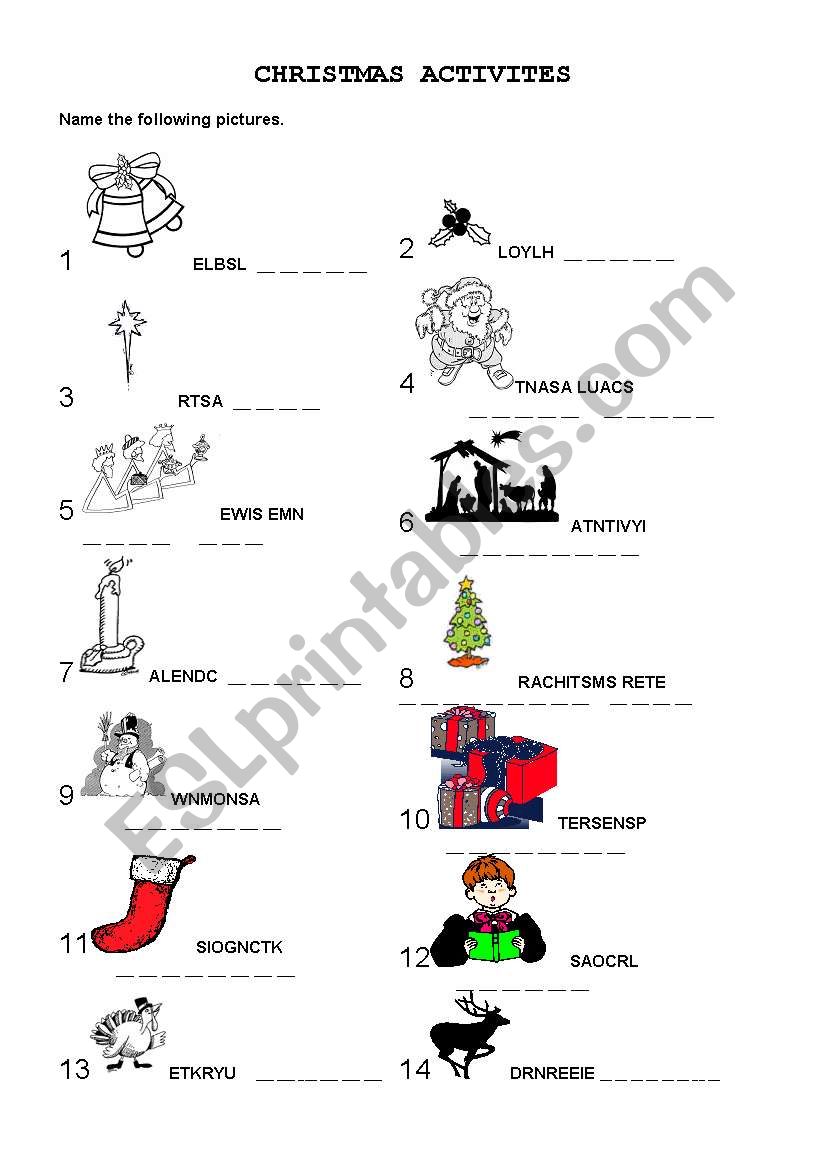 christmas puzzle worksheet