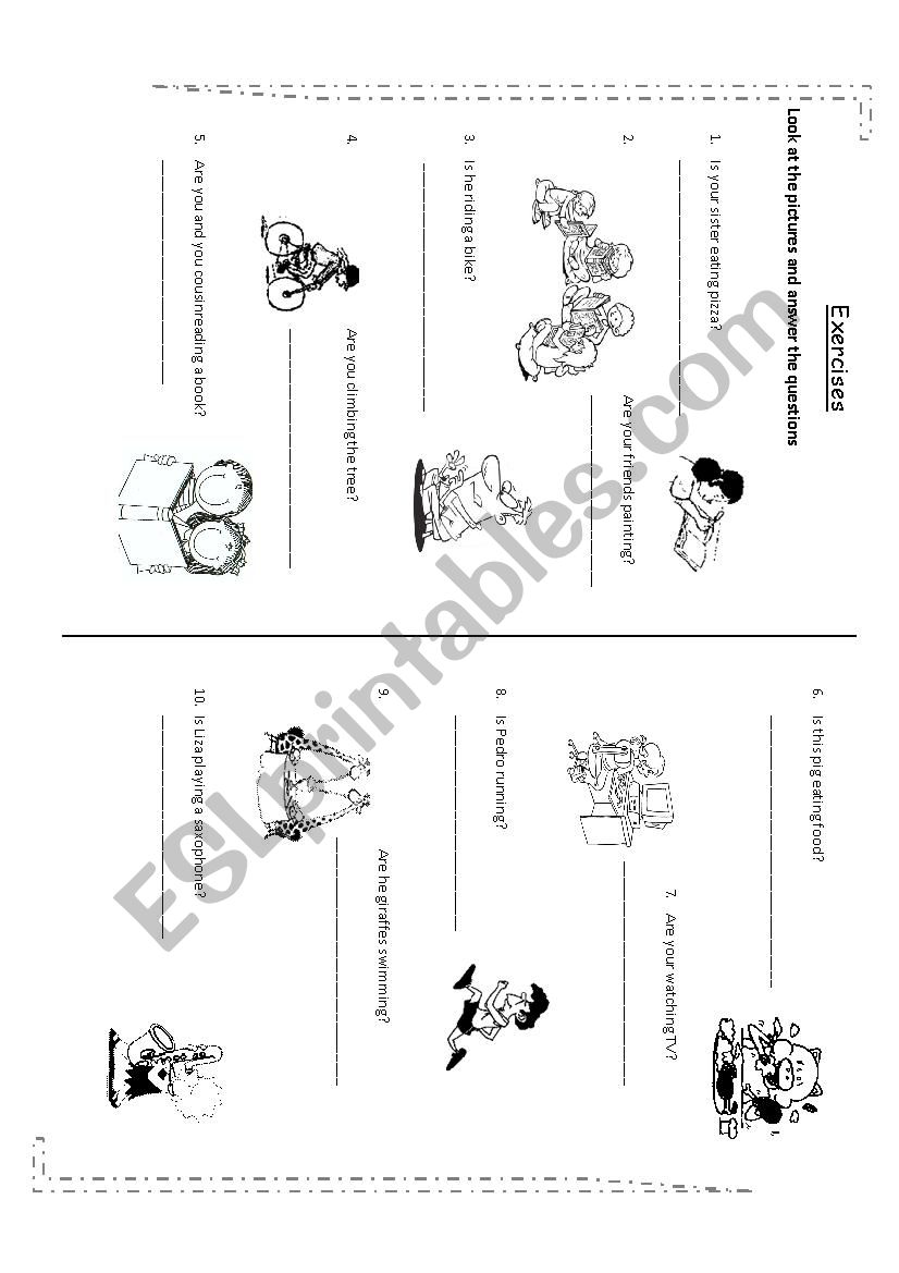 present continuous worksheet