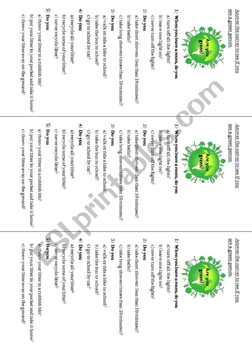 Are you green? worksheet