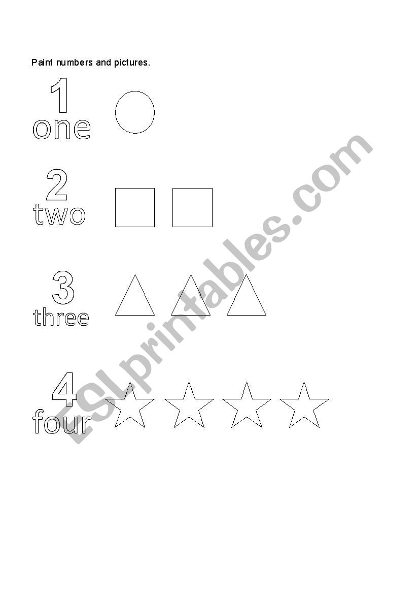 Numbers 1-5 worksheet