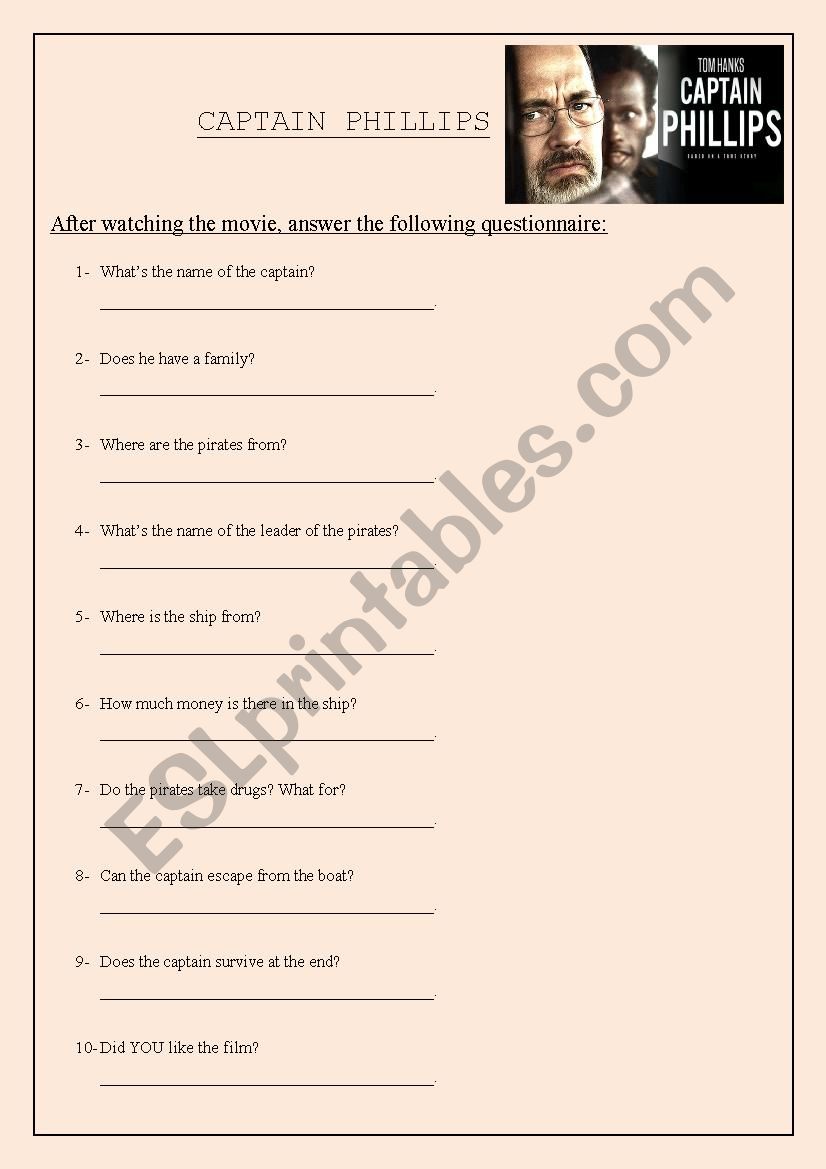 Captain Phillips worksheet