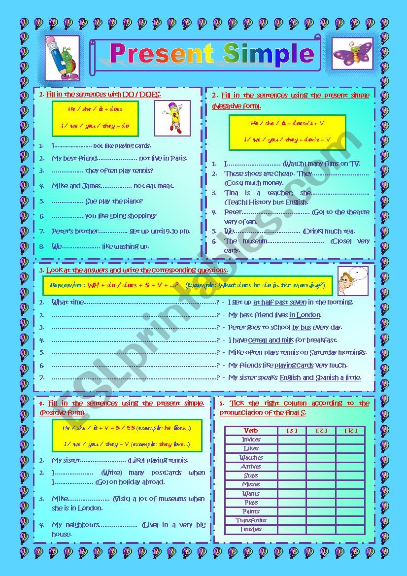 Present Simple worksheet