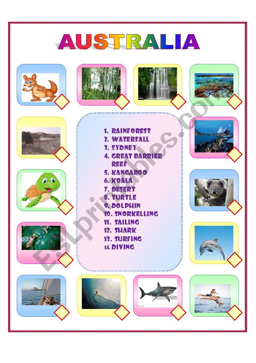 AUSTRALIA worksheet