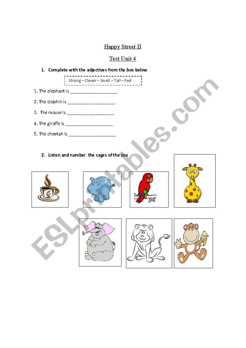 Happy Street 2 Unit 4 worksheet