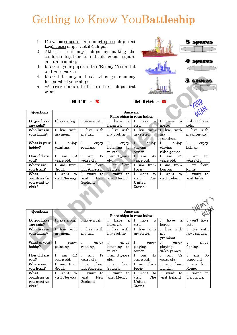 Getting To Know You Battleship