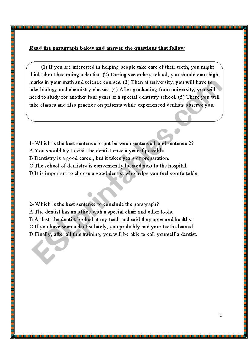 Revision worksheet