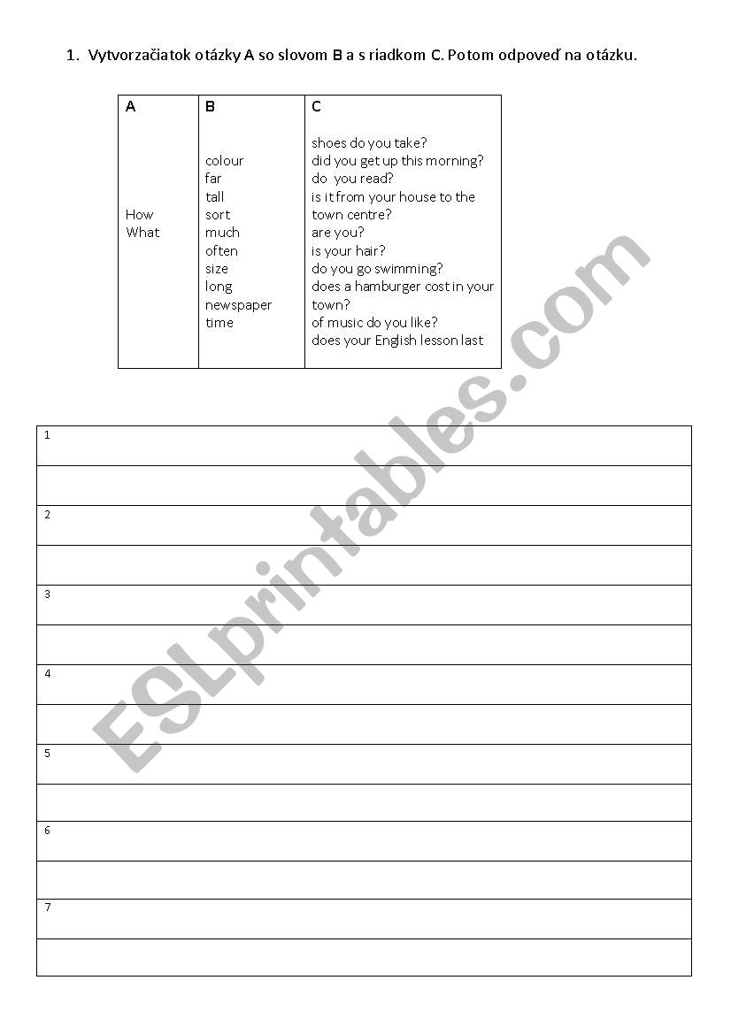 DAILY LIFE worksheet