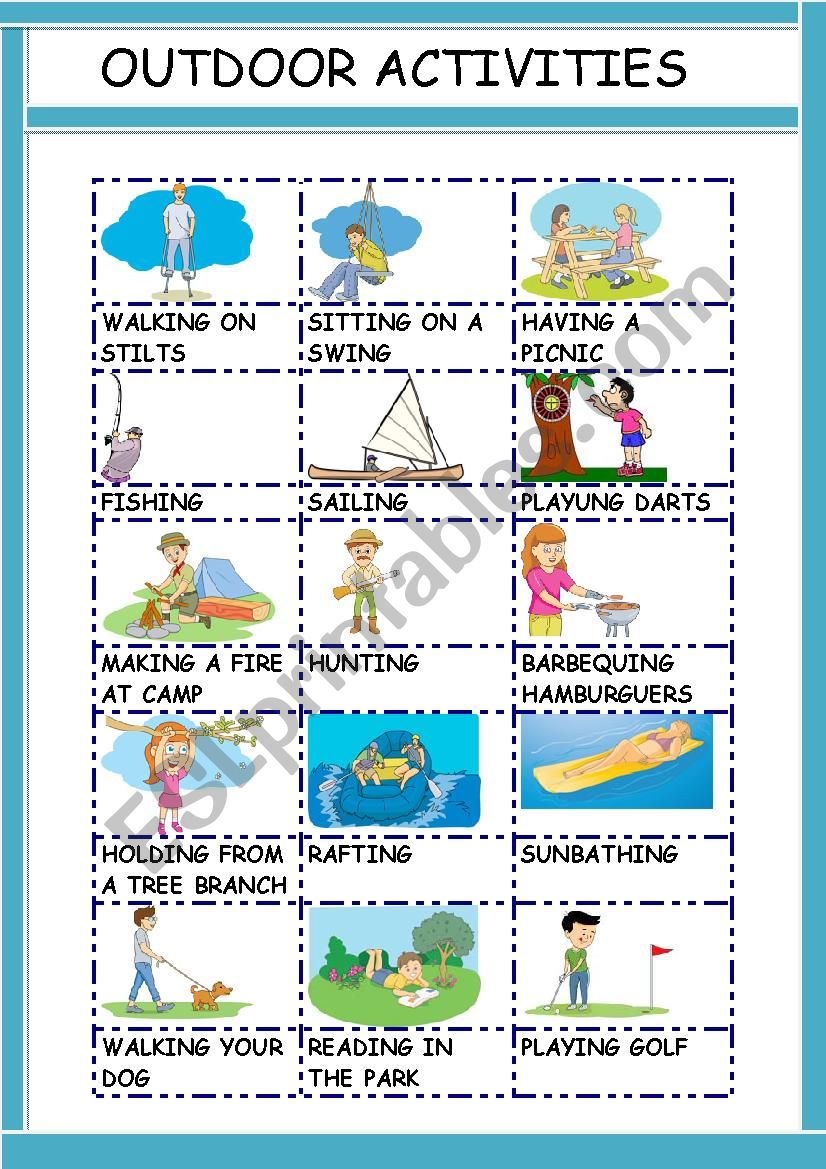 OUTDOOR ACTIVITIES 2 worksheet