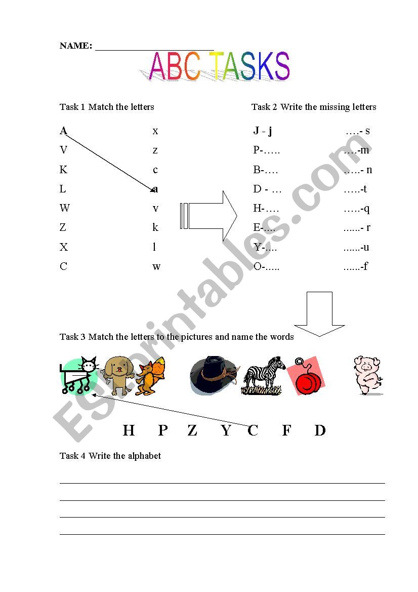 ABC Tasks worksheet