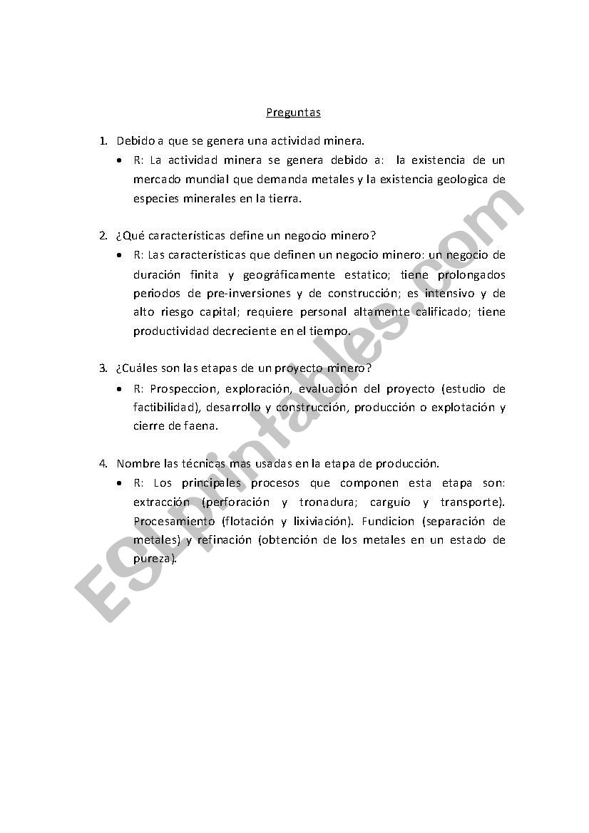 questions worksheet