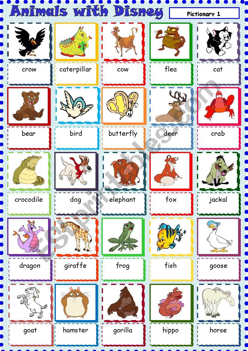 Animals with Disney 1 worksheet