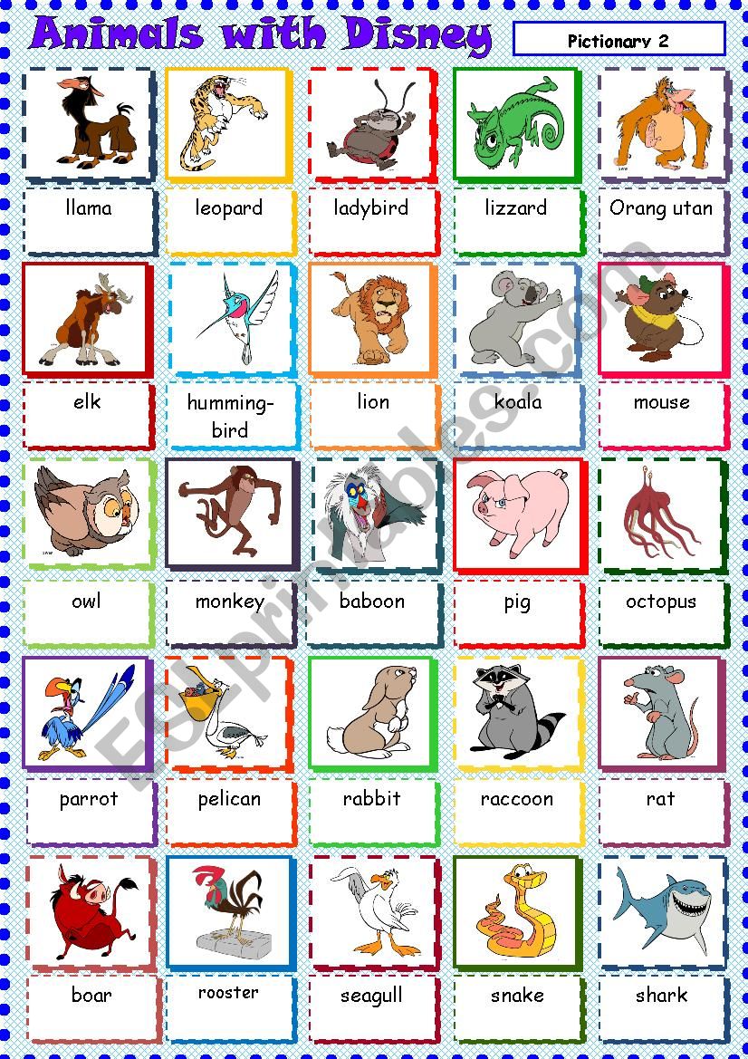 Animals with Disney 2 worksheet