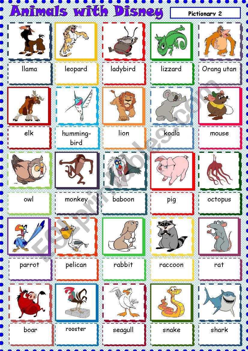 Animals with Disney 2 worksheet