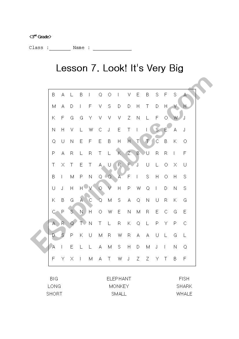 Words Search worksheet