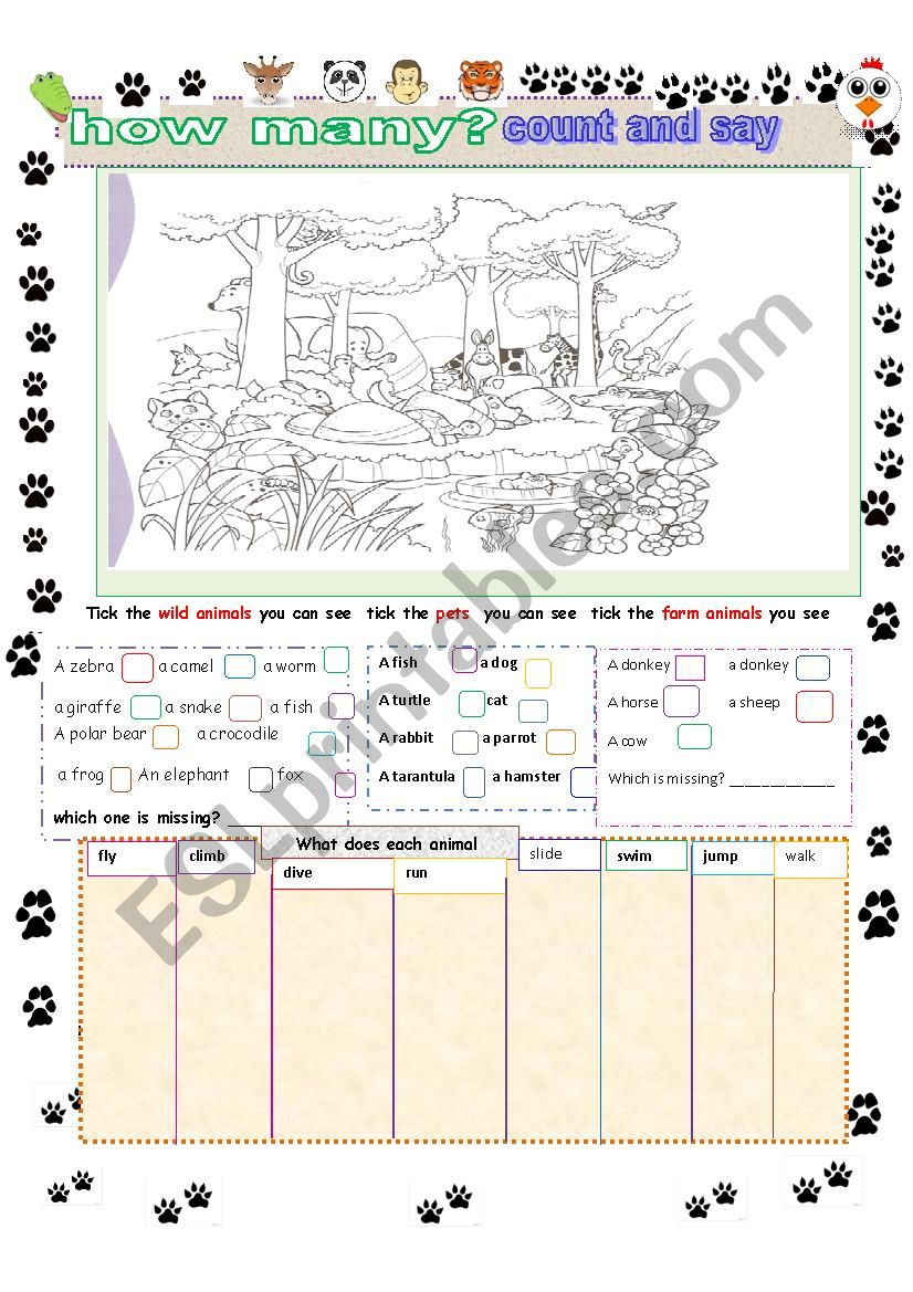 Describing animals worksheet