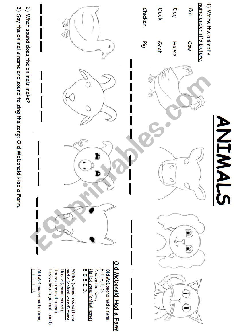 Animals - 1, 2, 3 Old McDonald