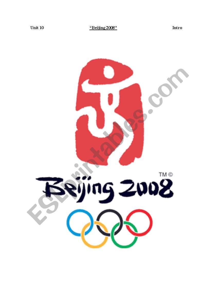 Beijing 2008 worksheet
