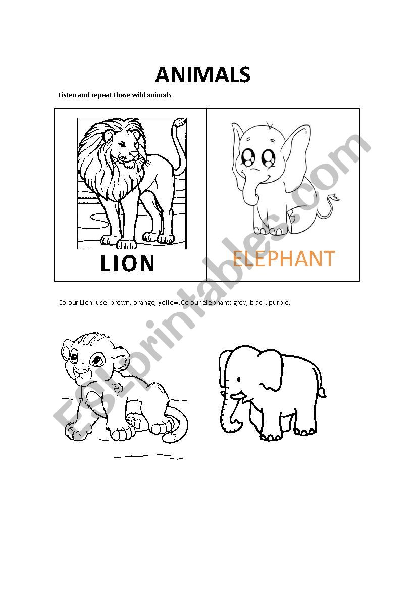 Wild Animals worksheet