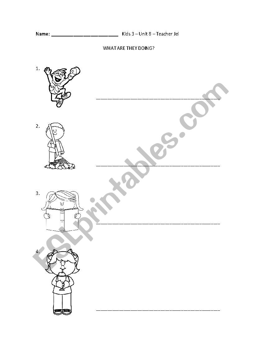 Present Continuous for KIDS worksheet