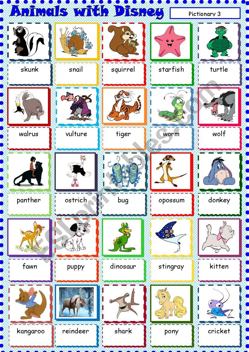 Animals with Disney 3 worksheet