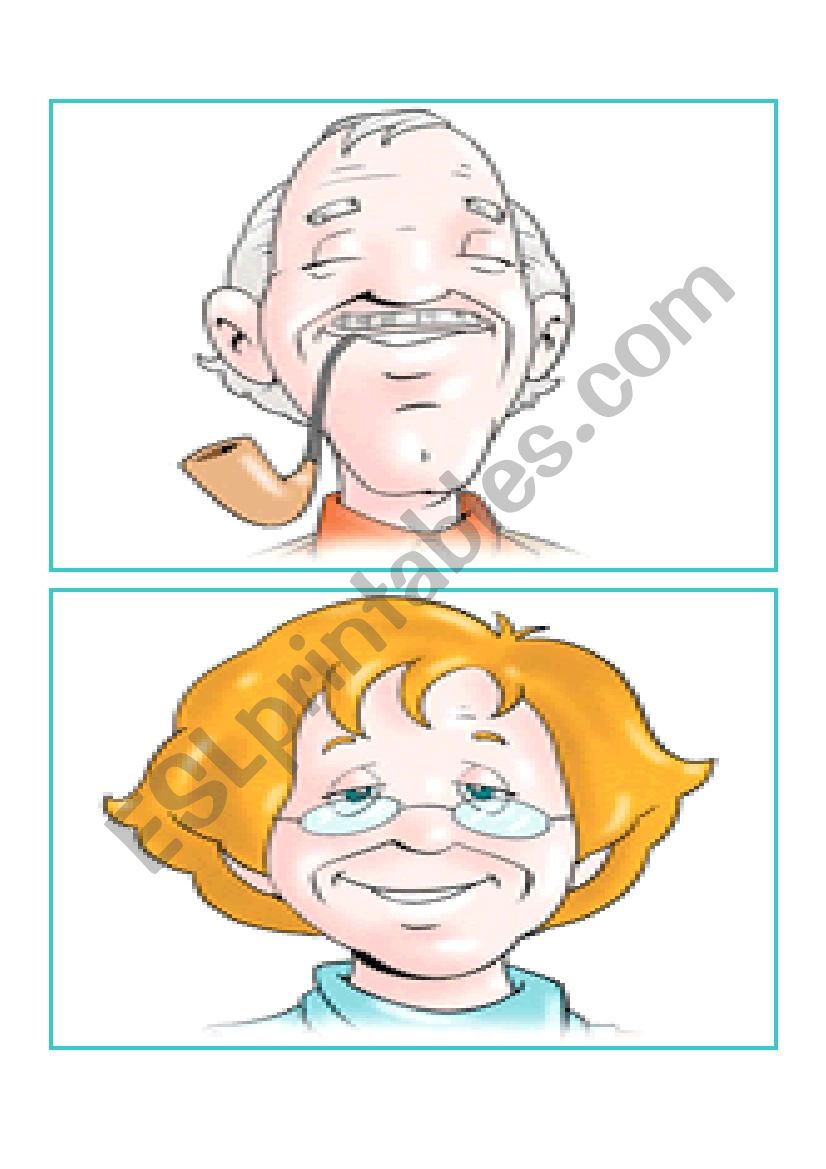 family members flash cards worksheet