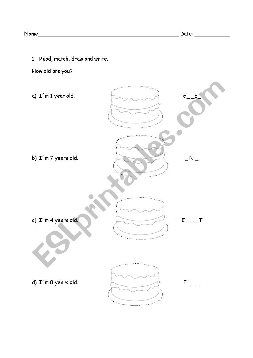 Age worksheet