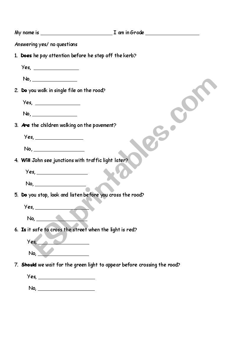 answering yes no questions worksheet esl worksheet by
