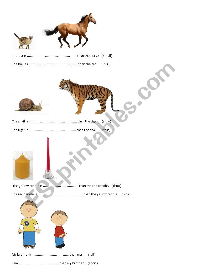 Comparative and Superlative Adjectives (regular)