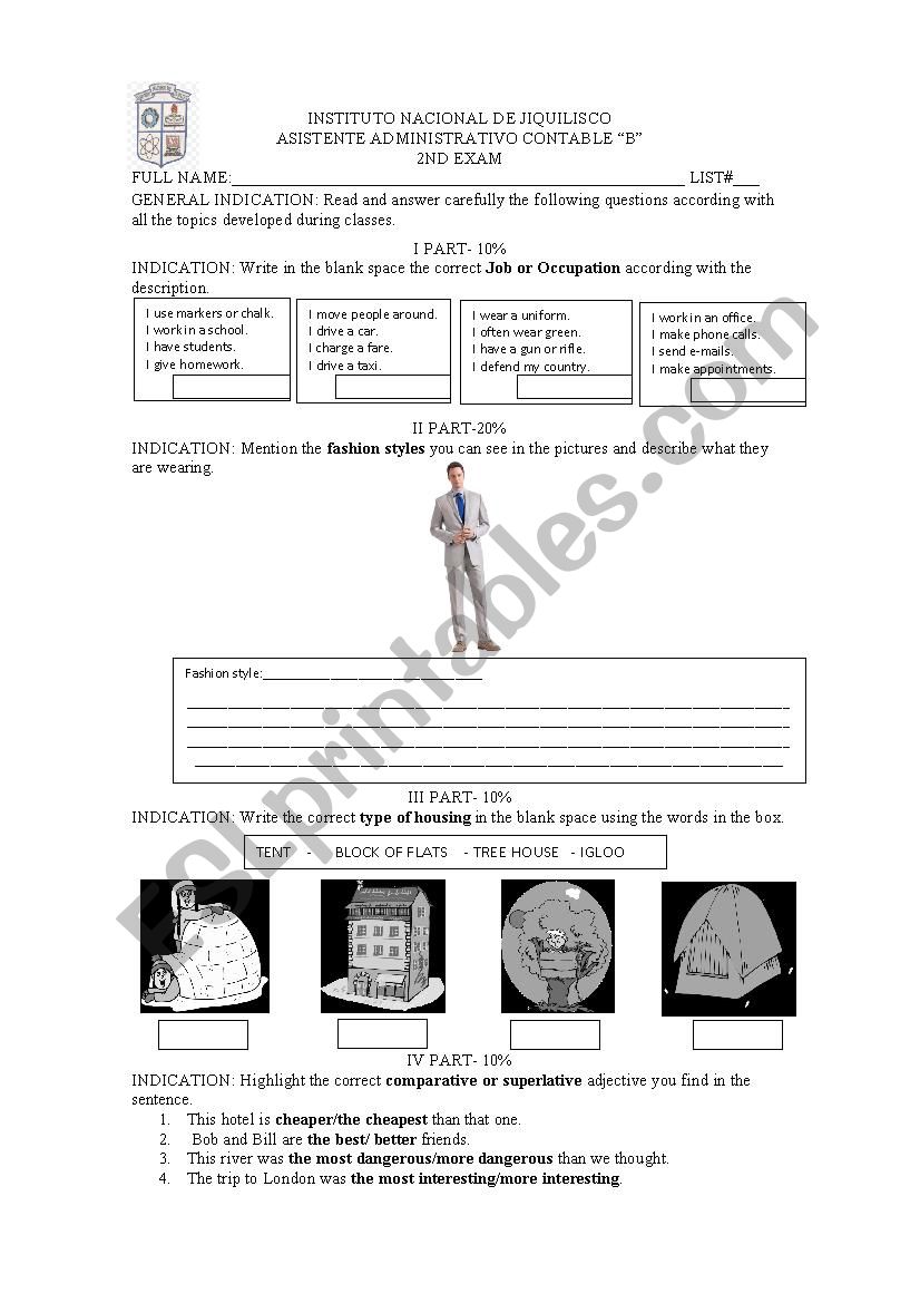 Exam modal verbs worksheet