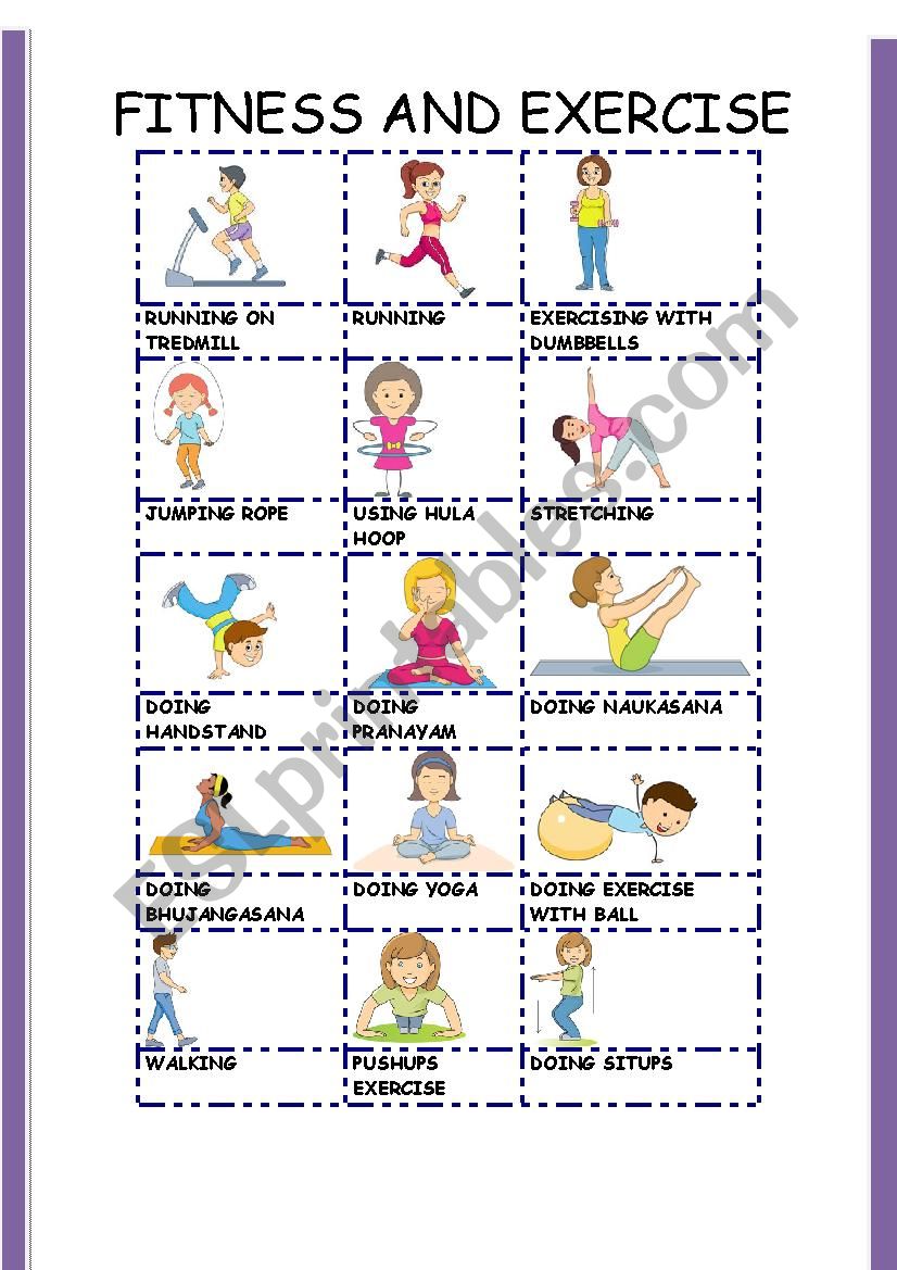exercise physical education printable worksheets pdf