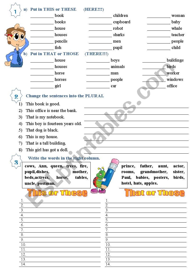 Demonstrative Pronouns part 1 worksheet