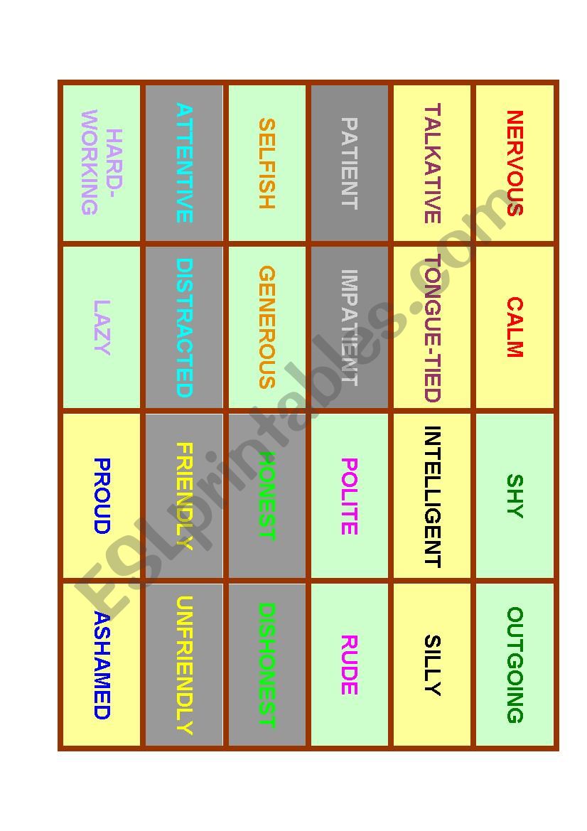 Antonyms Memory Game worksheet