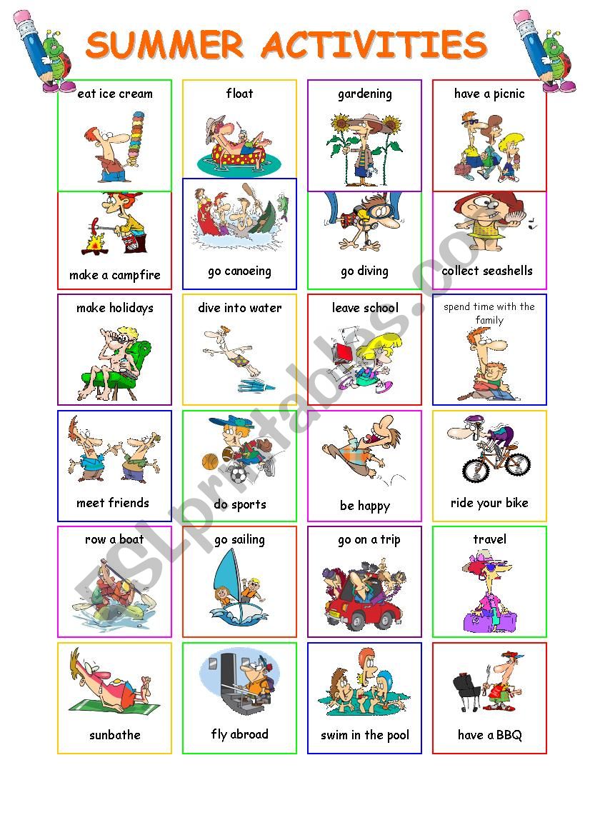 Summer Activities worksheet