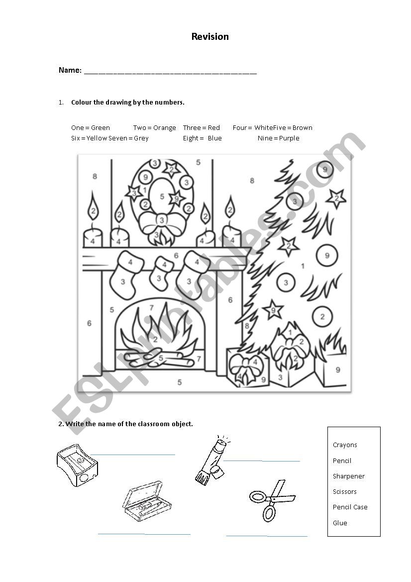 Revision Test worksheet