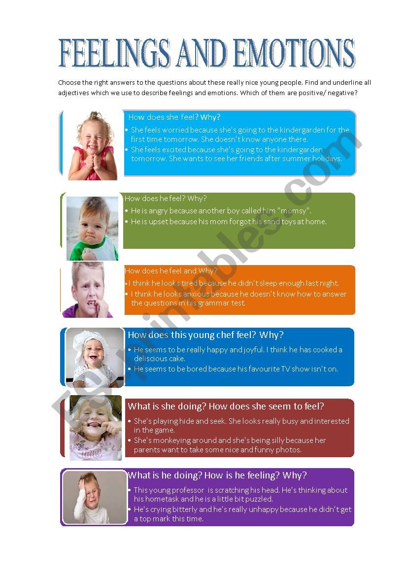 Feelings & Emotions worksheet