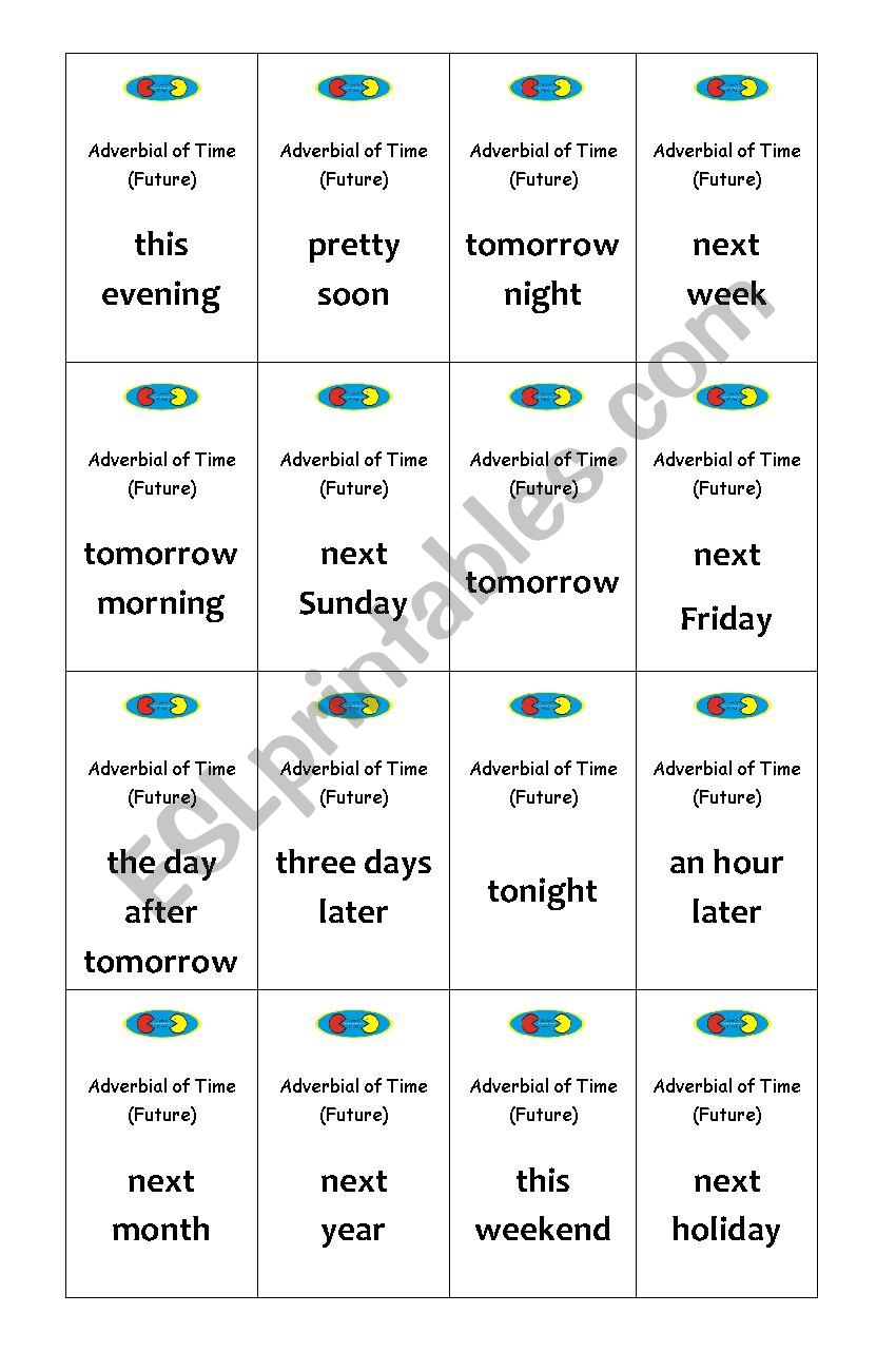 Adverbs of time future worksheet