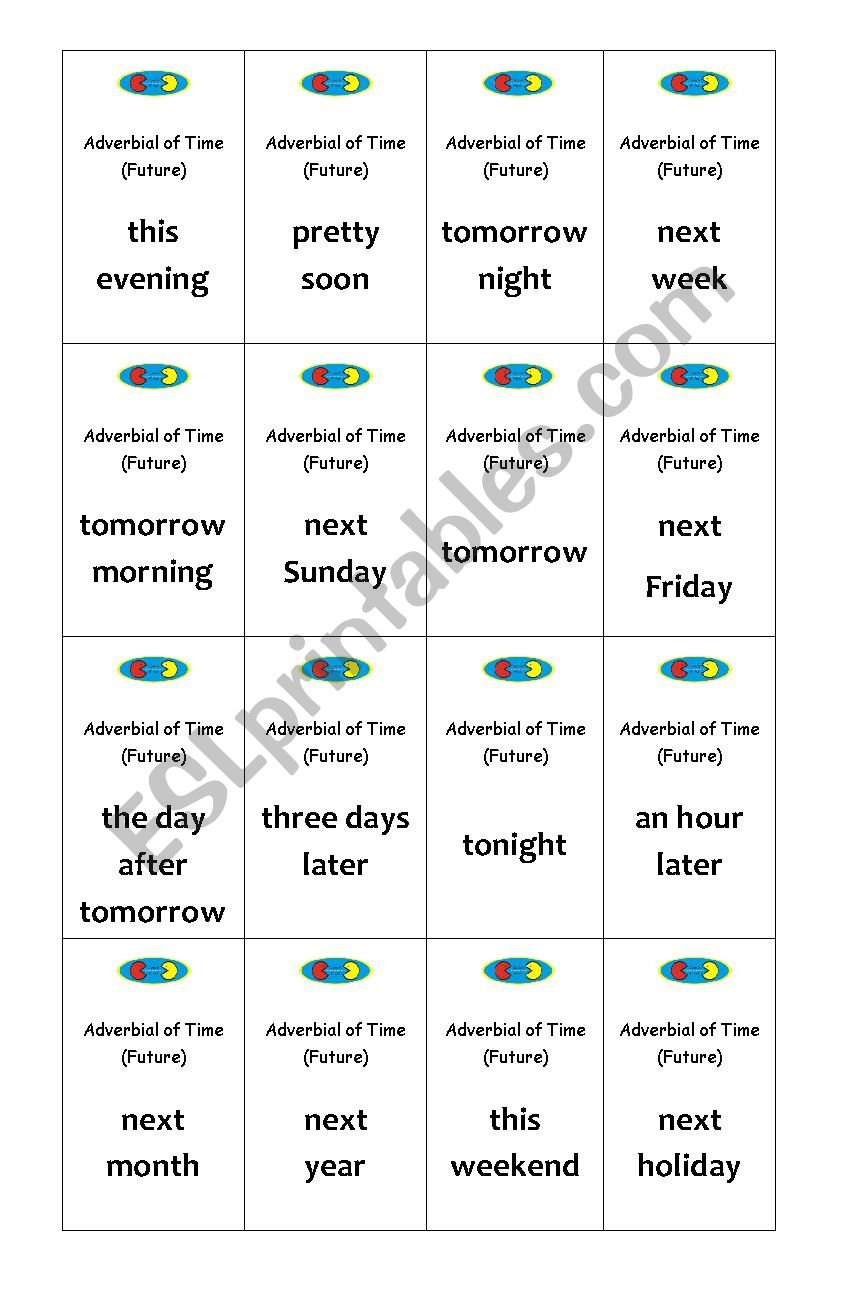 Adverbs of time future worksheet