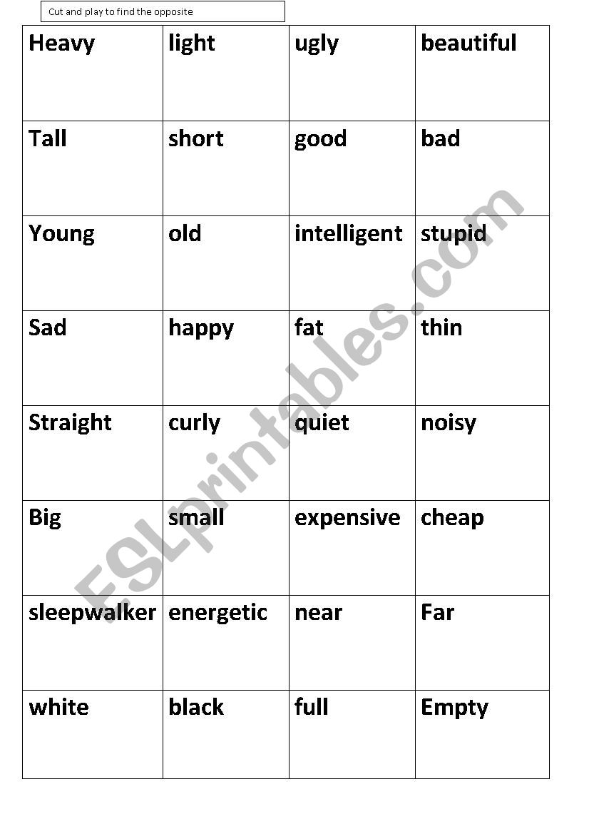 ADJECTIVES worksheet