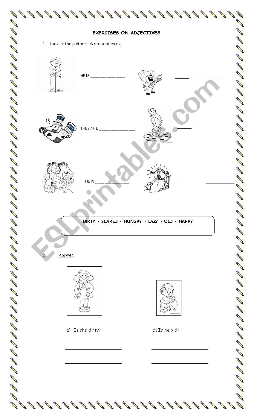 Adjectives worksheet